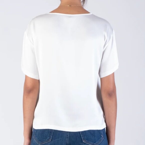 Margaret O'Leary Silk Tee, Ivory - Picture 2 of 7